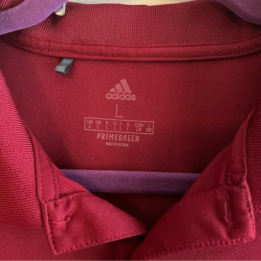 Adidas Large Red Classic Polo Shirt